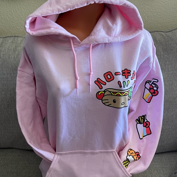 ❌SOLD ON ♏️ercari - Hello Kitty Hotdog Fast Food Sanrio Hoodie - Medium - Picture 3 of 6